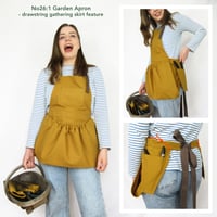 Image 4 of Gardening Apron with Harvesting Skirt Feature, Secateurs & Phone Pockets, Large Pouch Pocket. Ochre