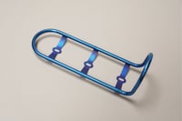 Image 2 of Cage de fourche titane / Finition poli + anodisation bleu
