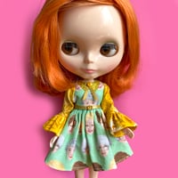 Image 1 of Golden Girls Glitter Collar Dress for Blythe / Mint Green