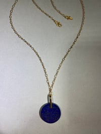 Image 1 of Lapis pendant on gold chain