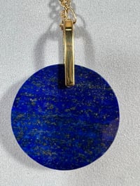 Image 2 of Lapis pendant on gold chain
