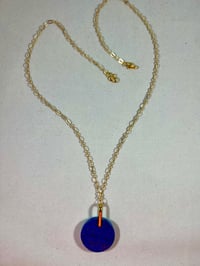 Image 4 of Lapis pendant on gold chain
