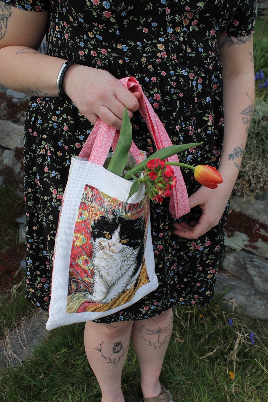 Image of Pink Kitty Patchwork Tote