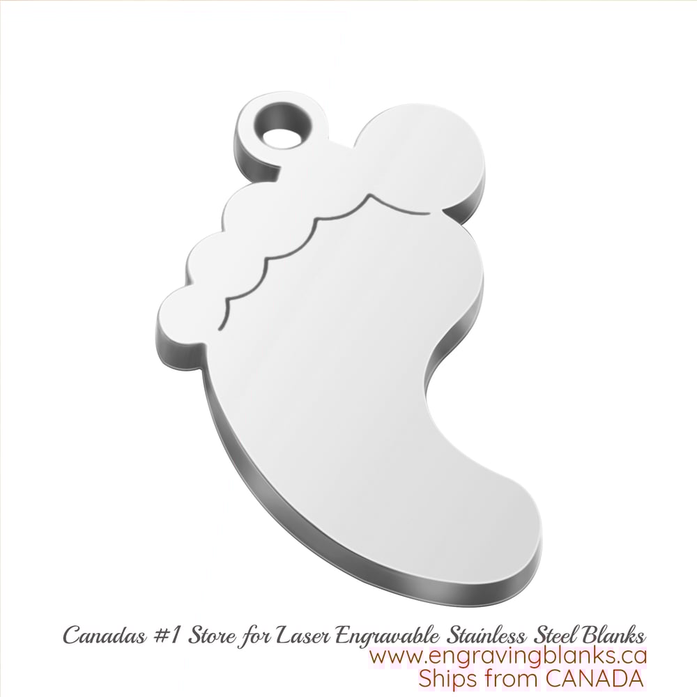 Image of Stainless Steel Baby Feet Charms for DIY Jewelry Necklace Pendant Laser Engraving