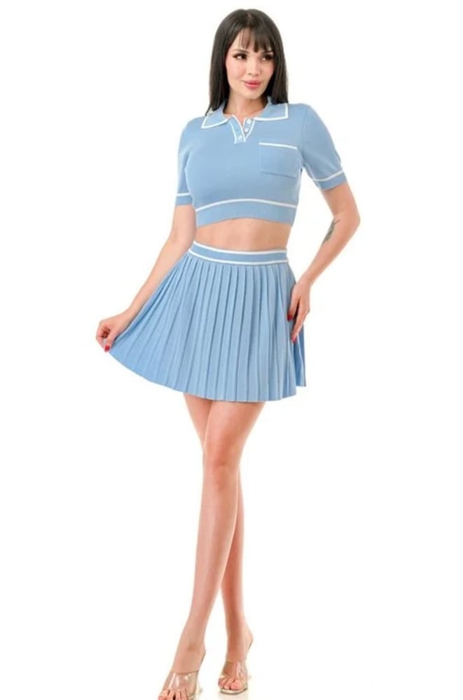 Image of Tennis Skirt Set (baby blue) 