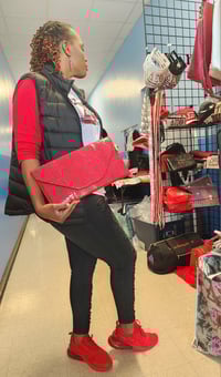 Large Red Clutch/ Purse