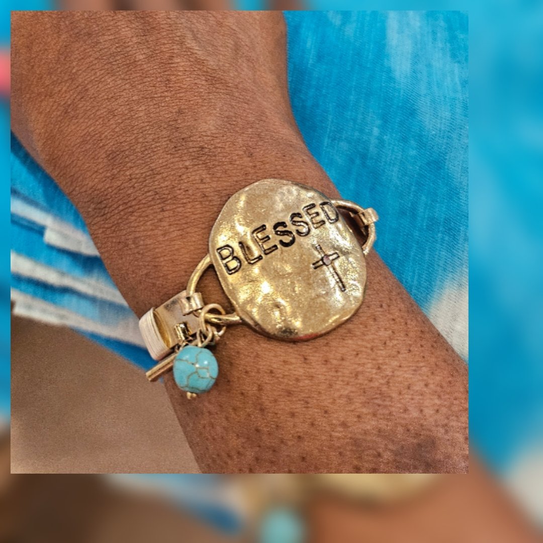 Image of CASTING METAL CHARM CUFF BRACELET
