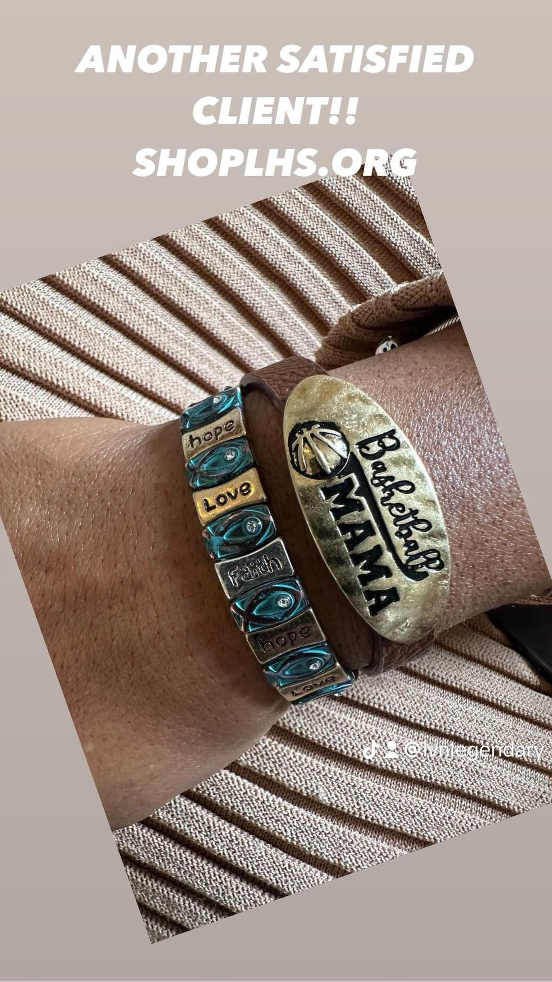 Image of Faux Leather Basketball Mama Magnetic Bracelet