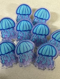 Image 3 of (Pin) Blue jellyfish pins