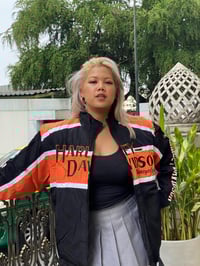 Image 2 of Harley Davidson Black & Orange Puffer Jacket