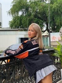 Image 3 of Harley Davidson Black & Orange Puffer Jacket