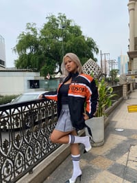 Image 4 of Harley Davidson Black & Orange Puffer Jacket