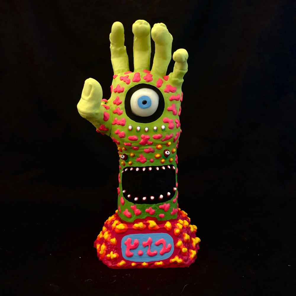 Image of The Cold Hand Of Death But Also The Hand That Pets: 11x6 eye glows in the dark