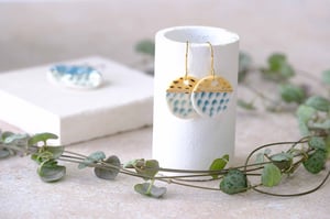 Image of  Round Mustard Lustre Earring