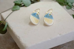 Image of Pebble Blue Lustre Earrings