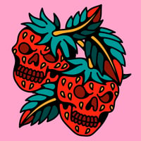 Image 2 of Strawberry Skull Square Art Print