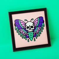 Image 1 of Slime Skull Moth Square Art Print