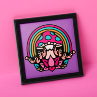 Image 1 of Mushroom Rainbow Square Art Print