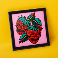 Image 1 of Strawberry Skull Square Art Print