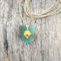 Image 3 of Chrysoprase Gold Amulet