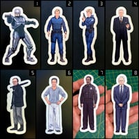 Image 1 of (16) Metallic Officer Character Stickers #1 • Kiss Cut • 3 Sizes