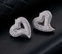 Image 1 of Heart Pave Earrings 