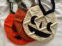 Image 1 of PRE-ORDER Jack-O-Lantern Crochet Sak Bag