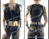 Image 3 of #14 BLACK SPIKED FRINGE VEST 