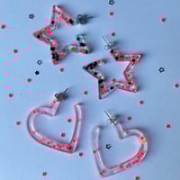 Image 1 of star & heart hoop earrings