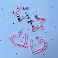 Image 2 of star & heart hoop earrings