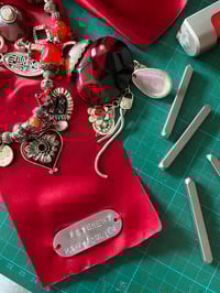 Image 9 of 🎀 ANGEL CAPSULE 🎀 UNIQUE PIECE HANDMADE UPCYCLED RED SATIN BELT OR NECKLACE
