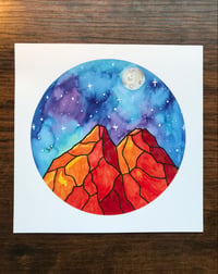 Image 1 of Orange Mountains Circle Print