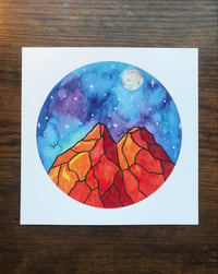 Image 2 of Orange Mountains Circle Print