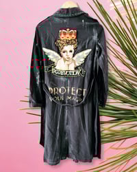 Image 1 of Black is back ¥ unisex ¥ upCyclinG viLLaGe punK¥IbiZa ¥TrenChcoaT¥ festival