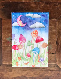 Image 4 of Moonlit Mushrooms Medium Print