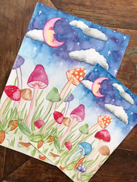 Image 2 of Moonlit Mushrooms Medium Print