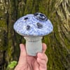 Blue Splatter Mushroom Pipe