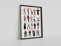 WWE WWF Attitude Era Wrestlers - Pennodraws Art Print