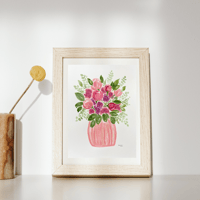 Image 2 of Pink bouquet- original artwork 