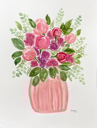 Image 4 of Pink bouquet- original artwork 