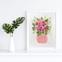 Image 1 of Pink bouquet- original artwork 