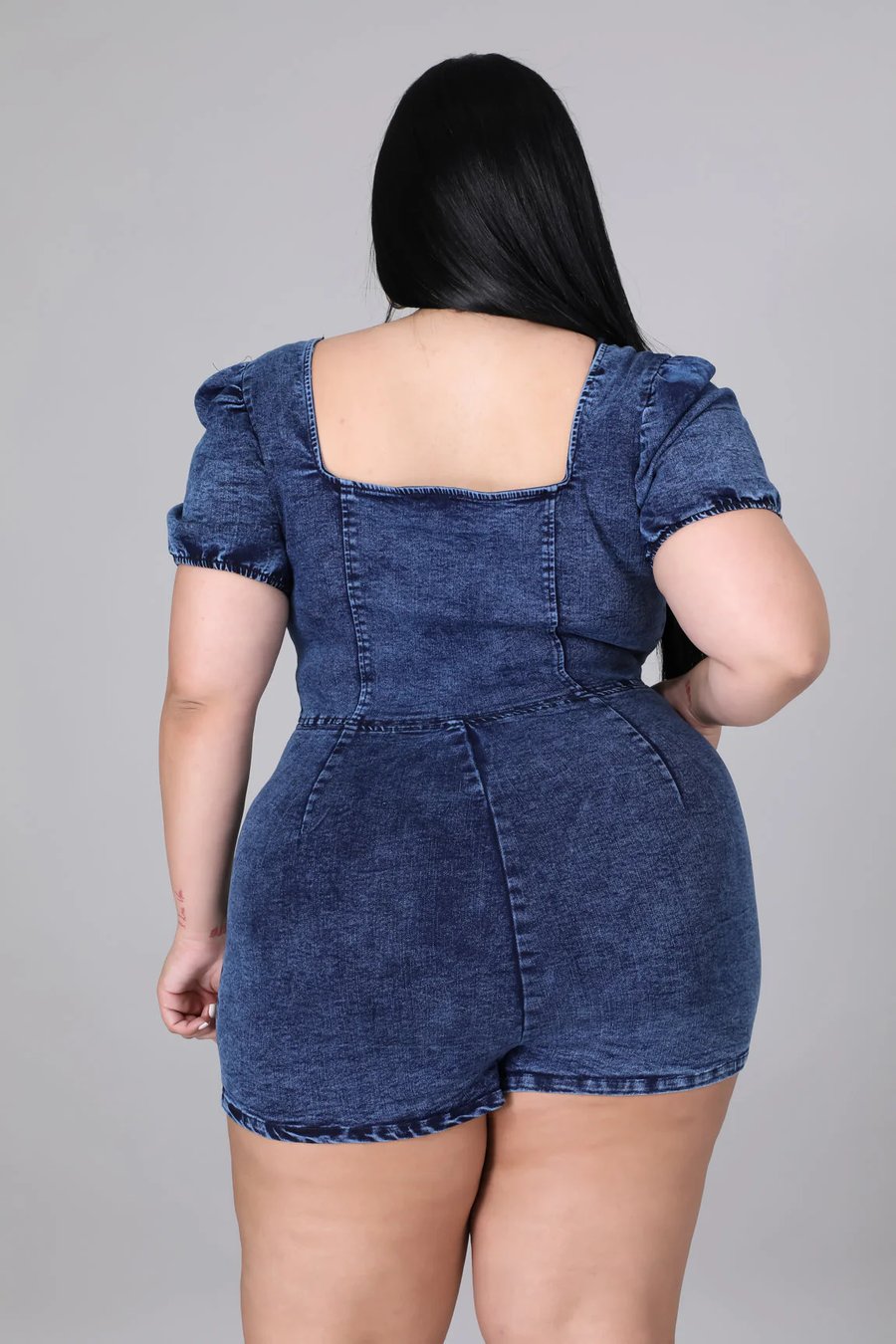 Image of 2PACK PLUS SIZE DENIM BARBIE ROMPER