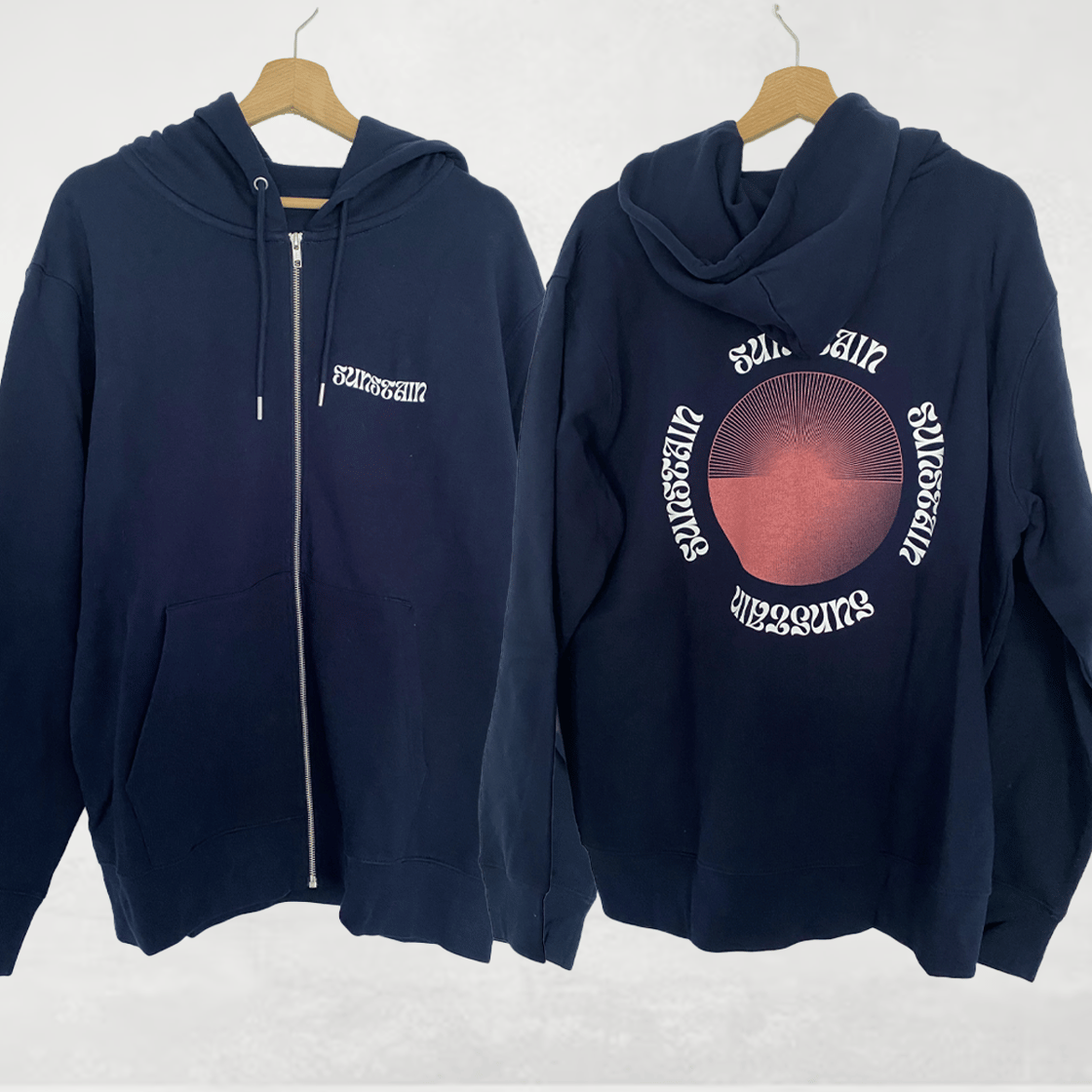 Image of Sunstain Zip Hoodie French Navy Blue