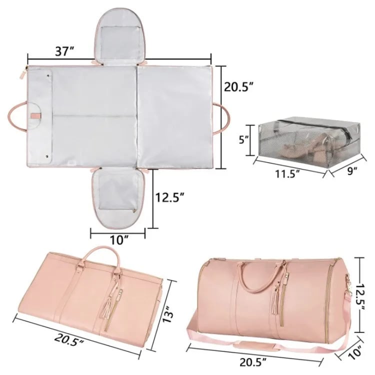 New Duffle Bag for Traveling Convertible Suit Carry on Stylish Garment Bag with Toiletry Pockets