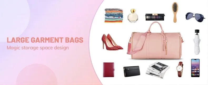 New Duffle Bag for Traveling Convertible Suit Carry on Stylish Garment Bag with Toiletry Pockets