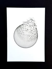 Image 1 of Sphere Dissolve — 5x7" pen plot