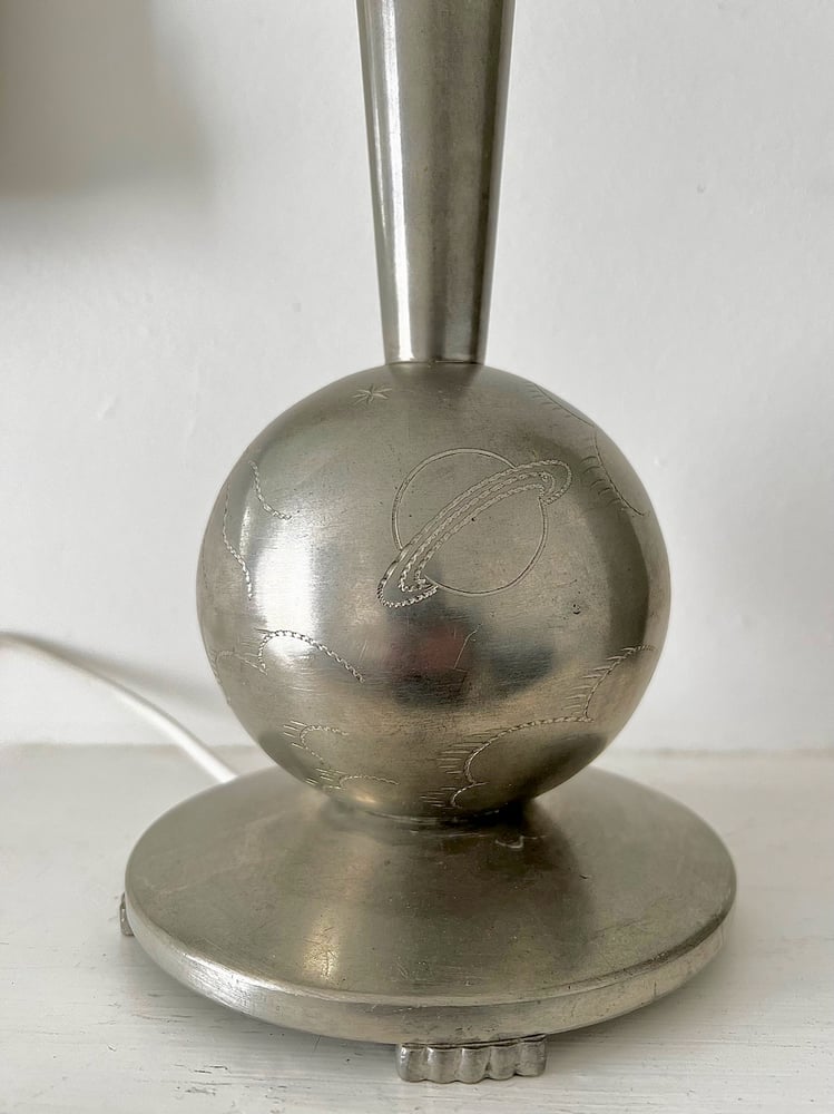 Image of Swedish Table Lamp with Engraved Decoration, 1932
