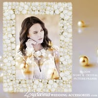 Image 1 of Ivory Gold Crystals Picture Frames - Bloom