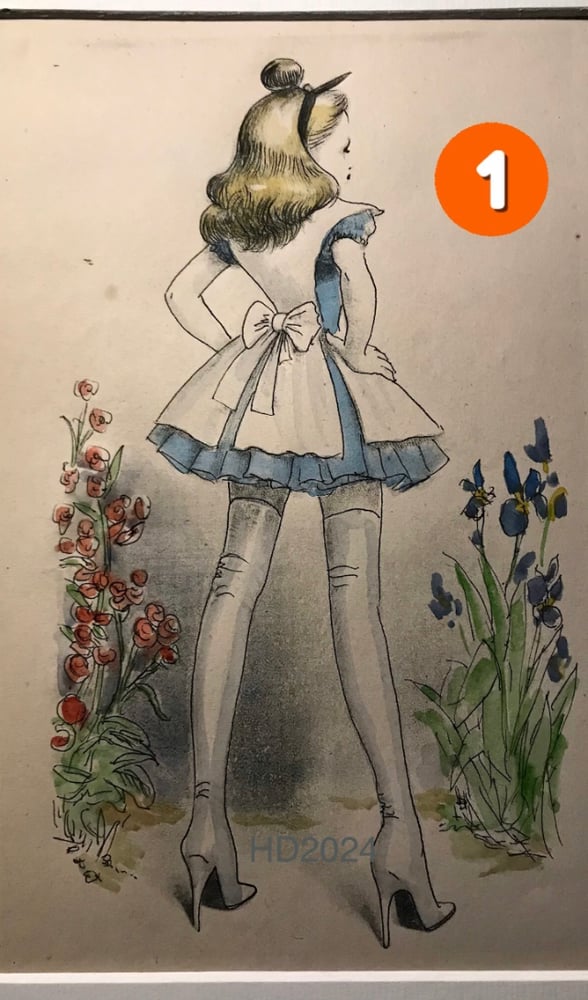Image of Alice original drawings and watercolors