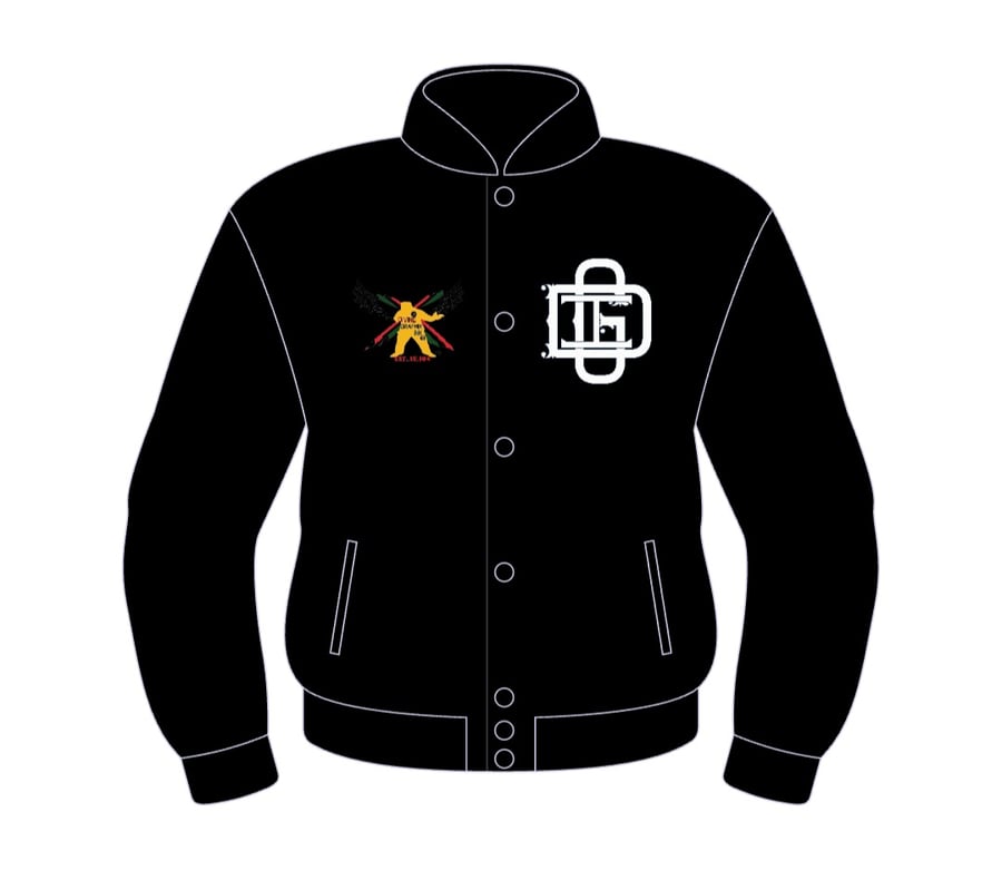 Image of Divine Graphix Ink™️ Logo Melton Wool And Cowhide Leather Varsity Jacket